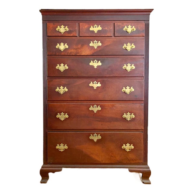 Antique Late 1700s Western Maryland Chippendale Walnut Tall Chest of Drawers For Sale
