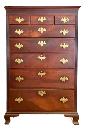 Antique Late 1700s Western Maryland Chippendale Walnut Tall Chest of Drawers