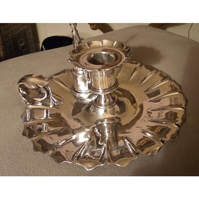 Silver Antique Silverplate Chamberstick For Sale - Image 8 of 12