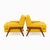 Mid century lounge chairs. Set was reupholstered for listing. Walnut wood trim was refinished. We used a yellow chenille,...
