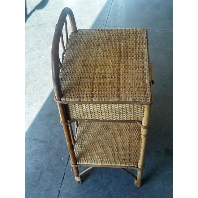 Vintage Bedside Tables in Rattan and Woven Wicker, Italy, 1970s, Set of 2 For Sale - Image 16 of 18