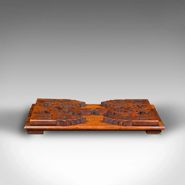 1850s Victorian Antique Book Slide, English, Walnut, Extending, Novel Stand For Sale - Image 4 of 13