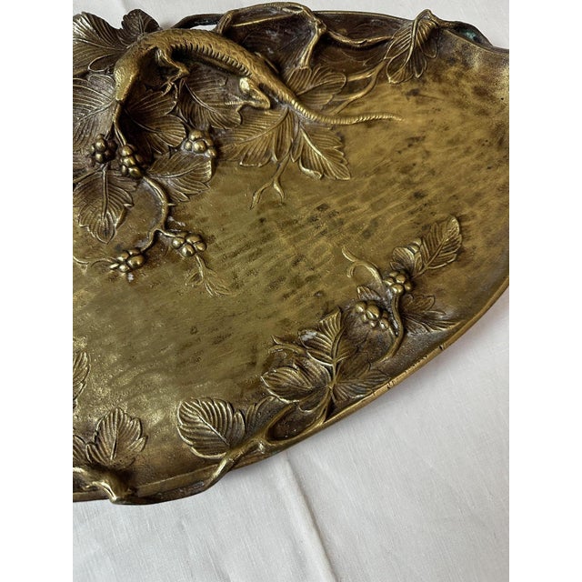Metal Antique Art Nouveau Trinket Tray, 1890s For Sale - Image 7 of 11