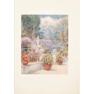1912 Mortimer Menpes "Mrs Eden's Garden in Venice", Original Full-Color Print