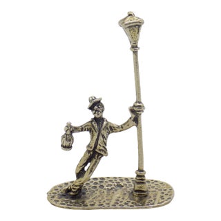 Vintage Italian Handmade Genuine Silver Drunken Man on the Street Figurine Miniature For Sale