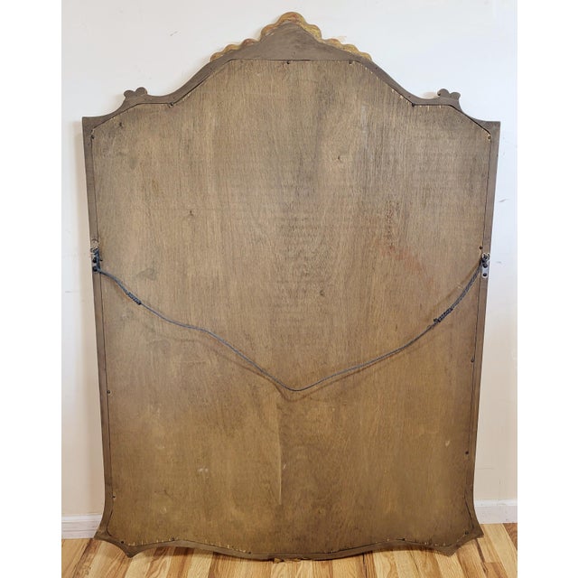 Oversized Antique Italian Renaissance Style Parcel Gilt & Carved Wall Mirror For Sale - Image 11 of 12