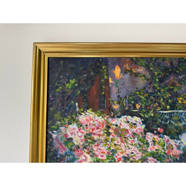 1980"s Vintage D. Osorio Garden House Entrance Oil on Canvas Painting, Framed/ Sold For Sale - Image 4 of 9