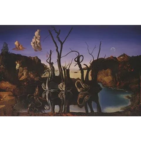 Artist: Salvador Dali Title: Reflection of Elephants Year: 2001 Signed: No Medium: Offset Lithograph Paper Size: 23.75 x...
