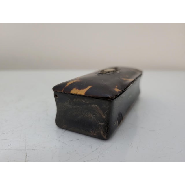 Edwardian Antique Mother of Pearl Inlaid Faux Tortoiseshell Snuff Pill ...