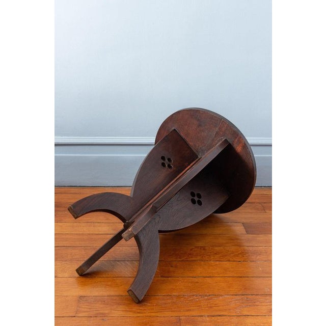 French Arts & Crafts Oak Pedestal Table, 1920 For Sale - Image 10 of 11