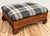 Antique Early American Plaid Upholstery Foot Stool For Sale - Image 4 of 11