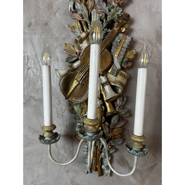 Louis XVI Wall Sconces, 1950s, Set of 2 For Sale - Image 6 of 15