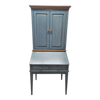 1990s Ethan Allen Country Colors Secretary Writing Desk Shaker Style Farmhouse For Sale