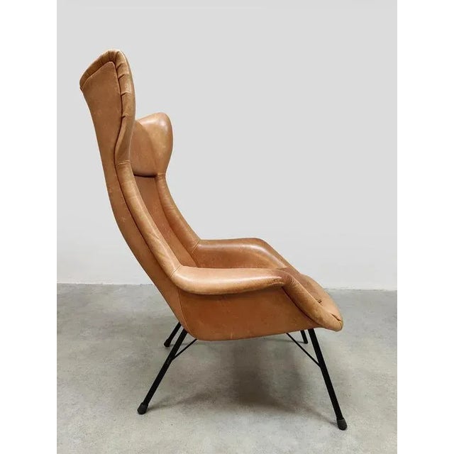 Vintage Czech Wingback Lounge Chair by Miroslav Navratil, 1960s For Sale - Image 4 of 8