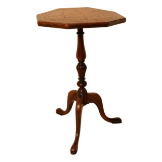 Round Marquetry Side Table, 1890s For Sale