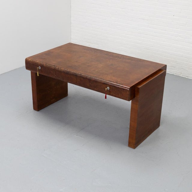 Very rare Art Deco desk produced by S.A. Casa Moderna in Genoa, Italy, circa 1936. The piece forms part of the so-called...