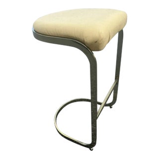 Mid-Century Modern Cantilever Brass Barstool For Sale