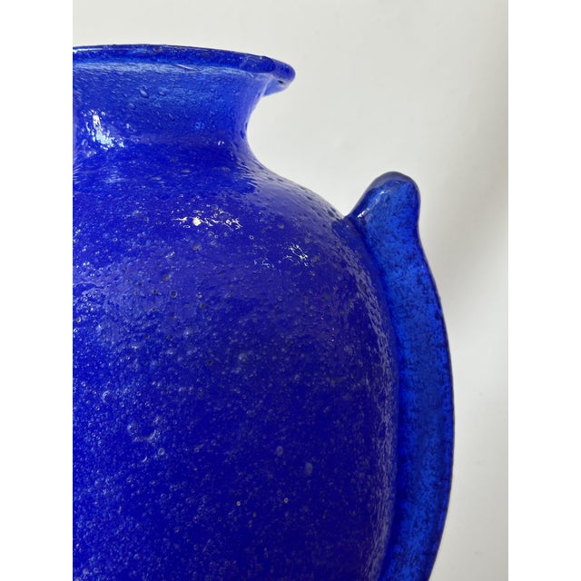 Glass Winged Vase in Pulegoso Blue Glass by Napoleone Martinuzzi, 1920s For Sale - Image 7 of 9