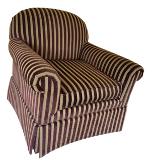 Vintage Burgundy and Gold Striped Club Chair in Corduroy Fabric by Norwalk Furniture