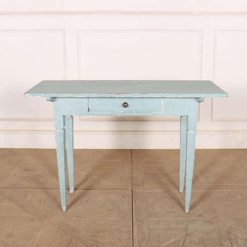 19th century Swedish painted one drawer pine lamp table. 1880. This piece is designed in the style of the selected...