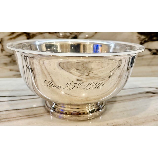 Late 20th Century Late 20th Century Silver Engraved “December 1990 Bowl” For Sale - Image 5 of 6