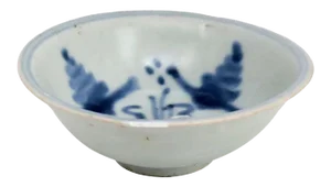 Chinese Export Celadon & Blue Pottery Shipwreck Bowl