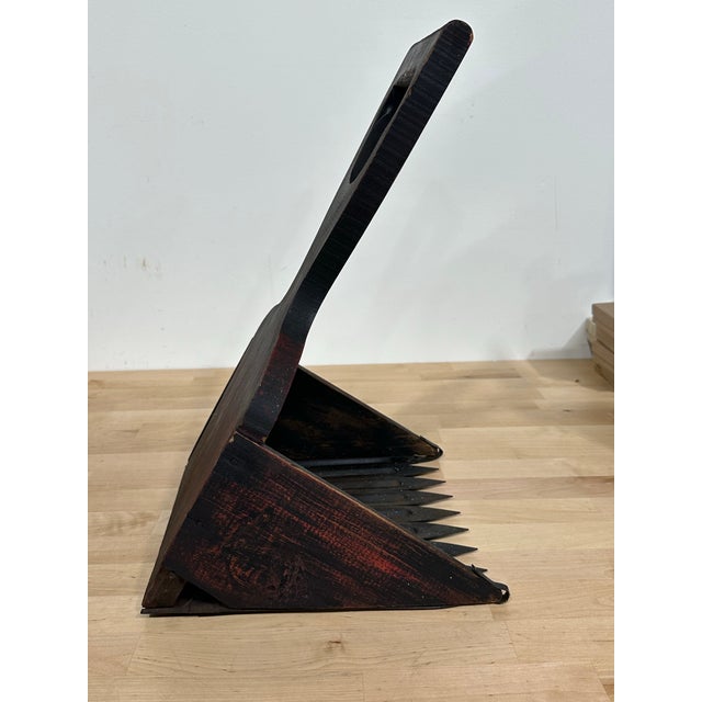 Rustic Antique Primitive Wood & Metal Cranberry Scoop Rake Picker Berry For Sale - Image 3 of 5