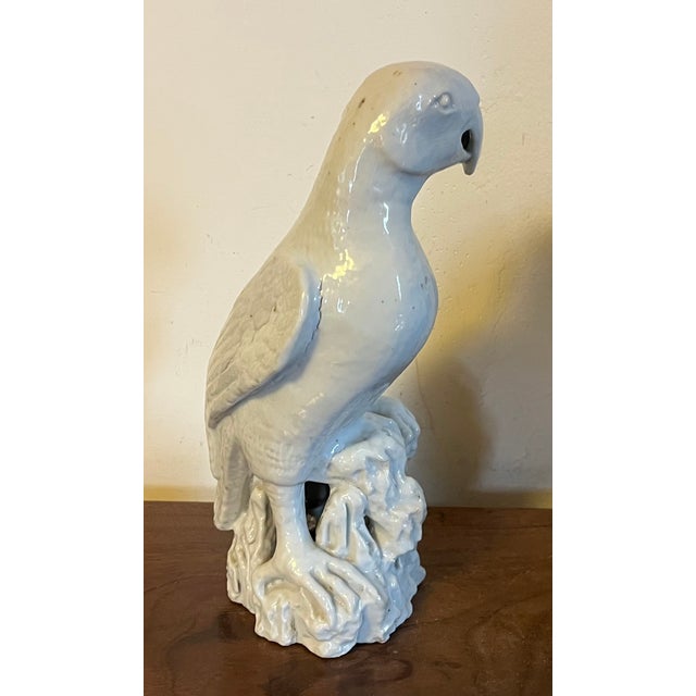 Antique 18th Century Chinese Blanc De Chine White Porcelain Parrot For Sale - Image 12 of 18