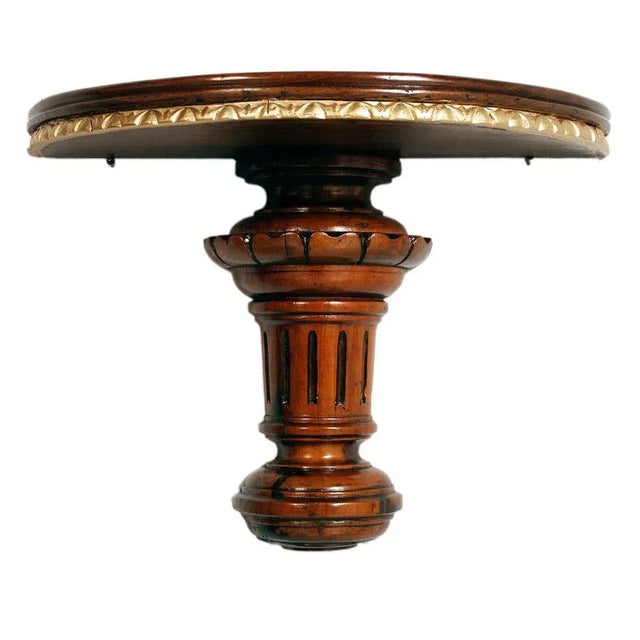 18th Century Renaissance Hand-Carved Walnut Console Shelf with Gilt Edging For Sale - Image 6 of 7