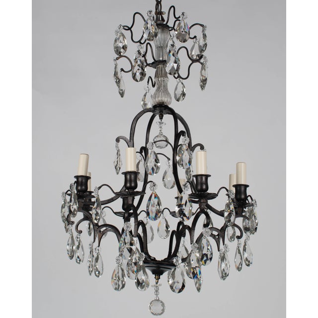 1950s French Louis XV Style Crystal Chandelier For Sale - Image 10 of 14