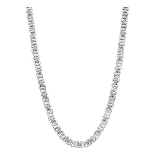 Sterling Silver 2 1/2 Cttw Diamond Eternity Men's Station Necklace For Sale