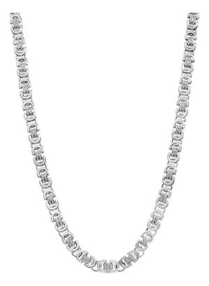 Sterling Silver 2 1/2 Cttw Diamond Eternity Men's Station Necklace