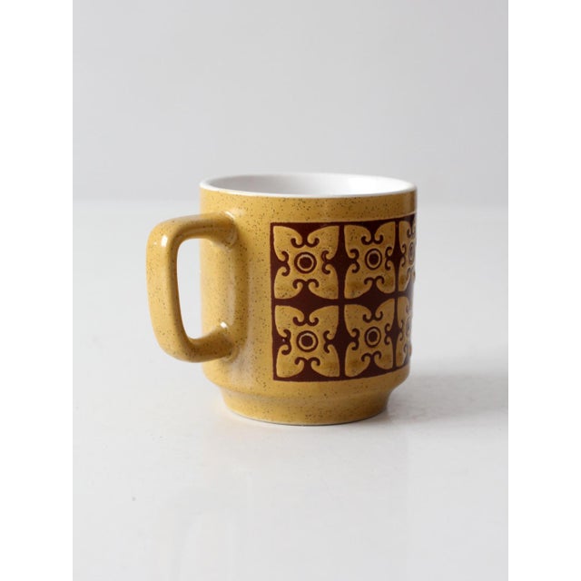 Mid 20th Century Vintage 1970s Geometric Ceramic Mug For Sale - Image 5 of 15