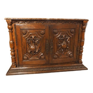 18th Century French Oak Hunt Buffet With Game Bird and Fish Panels For Sale