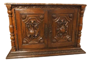 18th Century French Oak Hunt Buffet With Game Bird and Fish Panels