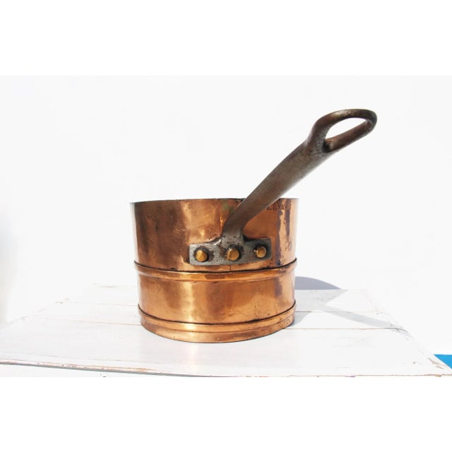 Circa: 19th Century. Origin: Portugal Material: Copper Pan with iron handle. Item condition: Some dents, some scratching....