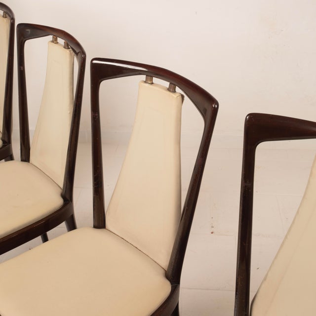 Mid-Century Modern Italian Mahogany Stained Dining Chairs by Osvaldo Borsani for Abv, 1950, Set of 6 For Sale - Image 16 of 18