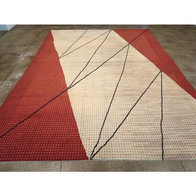 A vintage Czech Art Deco large room size carpet designed by Antonin Kybal and handmade during the mid-20th century....