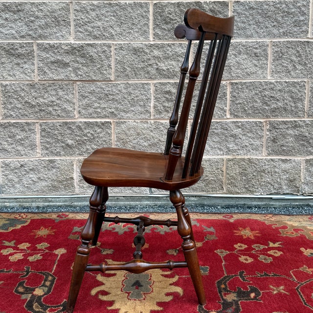 Vintage Nichols & Stone American Traditional Solid Cherry Comb Back Windsor Dining Chair / Desk Chair For Sale In Philadelphia - Image 6 of 15