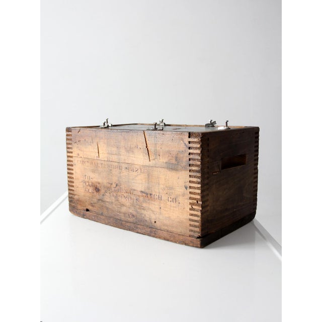 Antique Industrial Wood Crate For Sale - Image 9 of 12
