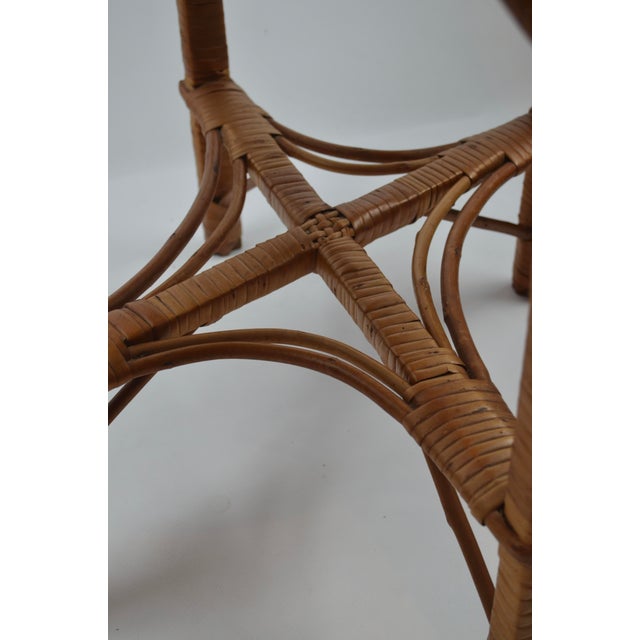 Mid-Century Free-Form Wicker and Rattan Side Table, 1960s For Sale - Image 10 of 17
