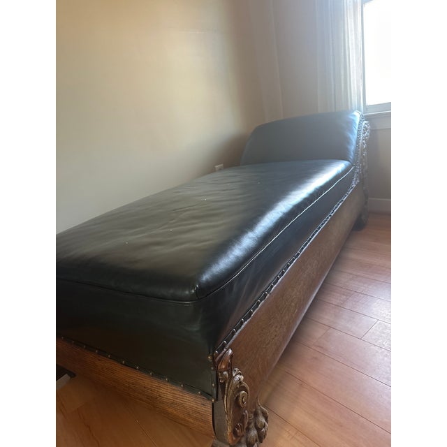 Wood Late 19th Century Lion Head Chaise For Sale - Image 7 of 7