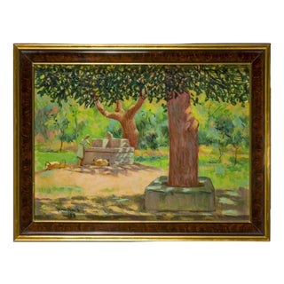 1950s Italian Signed Landscape Painting For Sale