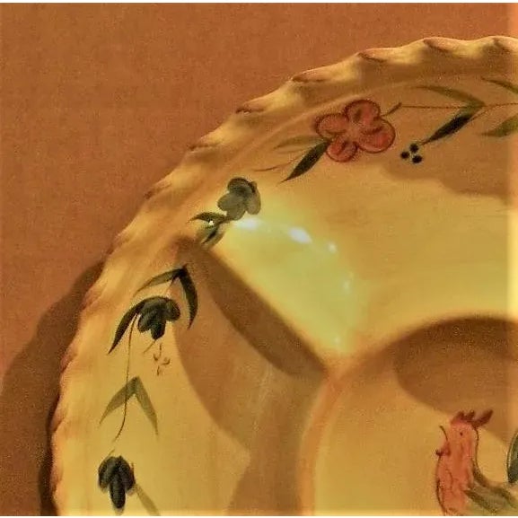 Late 20th Century Vintage Handpainted Rooster Serving Platter For Sale - Image 5 of 13