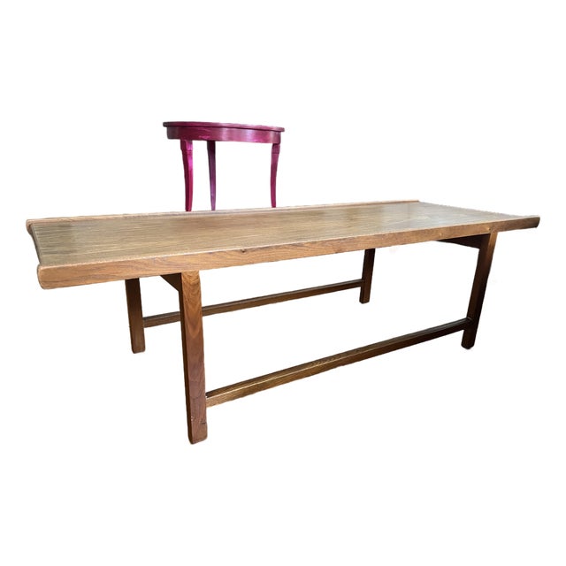 1960s Erwin Lambeth Mid-Century Modern Coffee Table — Sculpted Walnut For Sale