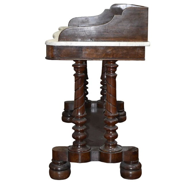 Victorian Late 19th Century English Victorian Marble and Wood Drinks Bar or Server For Sale - Image 3 of 3