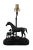 Vintage figural horse bronze table lamp by Maitland Smith featuring a mare and foal in tableau on a charcoal black marble...