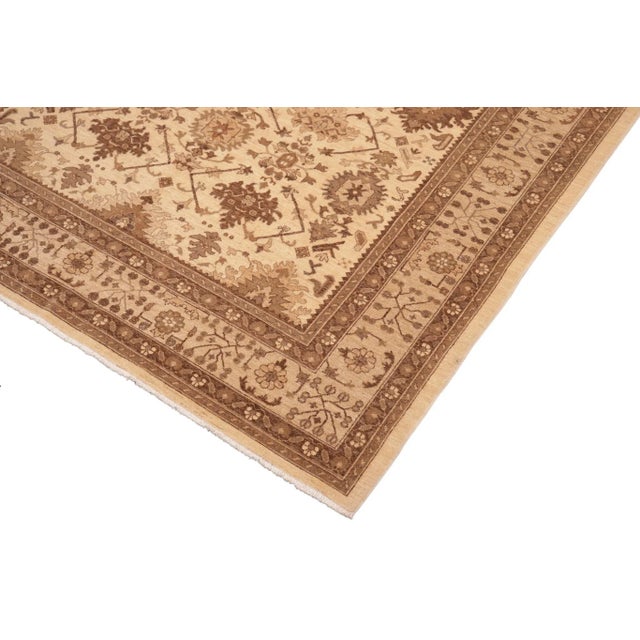 Shabby Chic Ziegler Mario Ivory Tan Hand-Knotted Wool Rug - 8'4'' X 10'2'' For Sale - Image 4 of 8