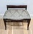 Classic mahogany-finished Georgian-Style Upholstered Vanity Stool / Piano Bench. Excellent for a dressing table, entry...