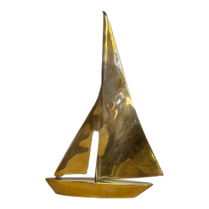 Vintage Mid Century Modern Brass Sailboat